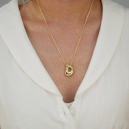 Bheop Initial Necklace for Women, Gold Silver A-Z Bubble Letter Necklace | Chunky Personalized Monogram Name Pendant, Cute Balloon Charm, Dainty Beaded Chain, Trendy Jewelry Gifts, Non Tarnish - color: Gold, style: D