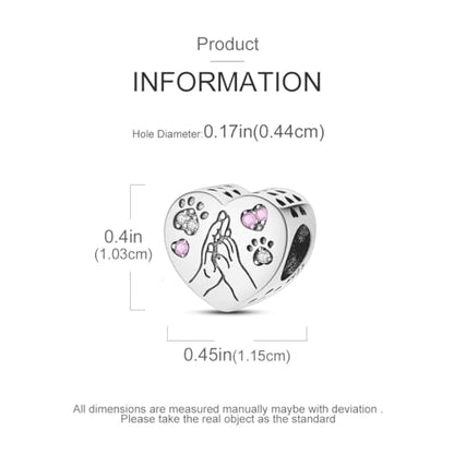 NARMO 925 Sterling Silver Charm Bead for Bracelets Silver Charms for Women - color: Love Claw Print