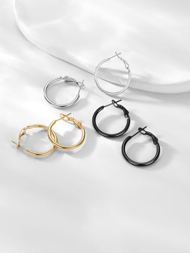FOCALOOK 14K Gold Plated Lightweight Large Hoops| 2mm Thin Hoop Earrings for Women 30/40/50/70/100mm - color: 01.Gold, size: 20mm