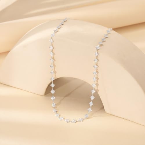 Robaice Necklaces for Women, 14K Gold/Silver Plated Chain Necklace | Dainty Paperclip Cuban Chain, Choker Necklace for Women, Non Tarnish Jewelry Gifts Trendy - color: Silver Chain