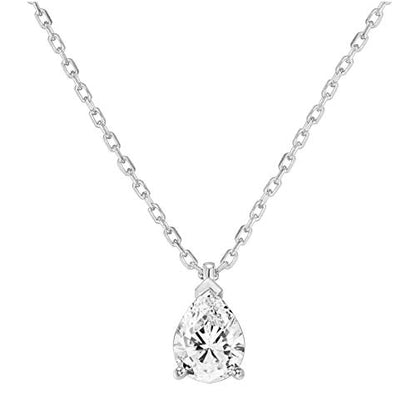 PAVOI 14K Gold Plated Cubic Zirconia Diamond Pendant Necklace for Women | Adjustable Slider - style: Pear