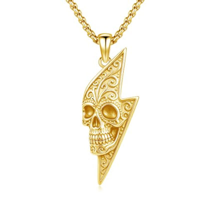 Skull Necklace for Men Women Gothic Skull Necklace for Men Women - style: 14K Skull necklace