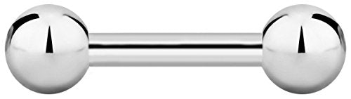 Forbidden Body Jewelry nipple barbell, nipple bars, silver nipplerings piercing Surgical Steel 8g - 18g Straight Barbell Body Jewelry (Sold Individually) - style: 10G 12mm (1/2") 6mm Balls
