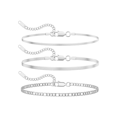 Stainless Steel Bracelet Set for Men, Adjustable Link Chains | Layered stainless steel link chain bracelets with adjustable sizing, designed for daily wear, stacking, and gifts - color: Style1-7 inch