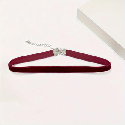Black Choker Necklaces for Women 90s Red Black Velvet Choker Necklace Thick Thin Chocker Tube Heart Circle Choker Necklace Lace Tatto Collar Necklace Goth Choker Jewelry - style: B1-1