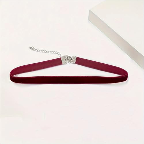 Christmas Choker Necklace for Women Xmas Gift Snowflake Red Velvet Pendant Necklace Red Velvet Reindeer Choker Necklaces Christmas Party Costume Accessories - style: Fine