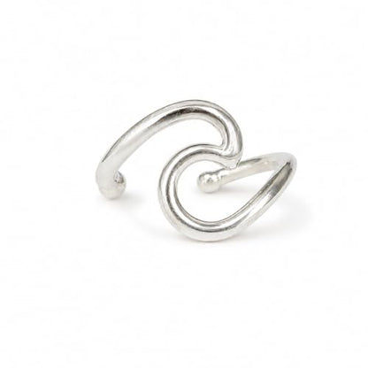 925 Sterling Silver Ear Cuff, Handmade Single Band Adjustable Non Piercing Clip On Cartilage Earring, Minimalist Ear Wrap Faux Piercing Jewelry for Women - style: Wave Band