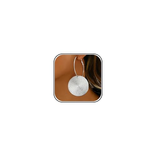 Gold Dangle Earrings for Women Long Statement Drop Boho Gold Chandelier Disc Tassel Earrings Dangle for Party Wedding Trendy Jewelry Gifts - color: A4-Silver Hoop