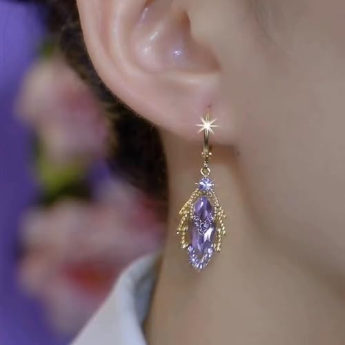 Crystal Teardrop Earrings Long Dangle Trendy Earrings for Women Gold Jewelry Gift