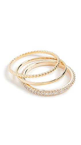 SHASHI Women's Aura Ring Set - color: Gold/Clear