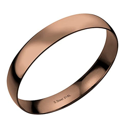 555Jewelry 12mm Wide Stainless Steel Solid Slip On Bangle Bracelet for Women With Small Wrist - color: Coffee (Small)