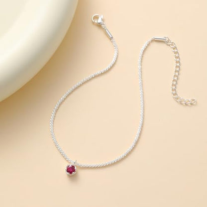 Wellike Silver Ankle Bracelets For Women Waterproof Birthstone Anklets Adjustable Sparkly Chain Silver Plated Stainless Steel Anklet Non Tarnish Jewelry - color: KKWJL185-7