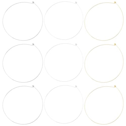 CREATCABIN 9Pcs 3 Colors 1.2mm Wire Wrap Collar Necklaces for Women 304 Stainless Steel Choker Golden Open Choker Collar Metal Plain Round Chain Necklace Round Chain for DIY Jewelry Making Gifts
