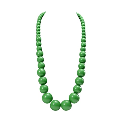 Boho Chunky Large Wooden Beads Necklace Colorful Natural Wood Bib Big Round Beaded Strand Necklaces for Women Ethnic Statement Costume Wedding Jewelry - color: Green