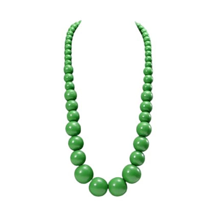 Boho Chunky Large Wooden Beads Necklace Colorful Natural Wood Bib Big Round Beaded Strand Necklaces for Women Ethnic Statement Costume Wedding Jewelry - color: Green