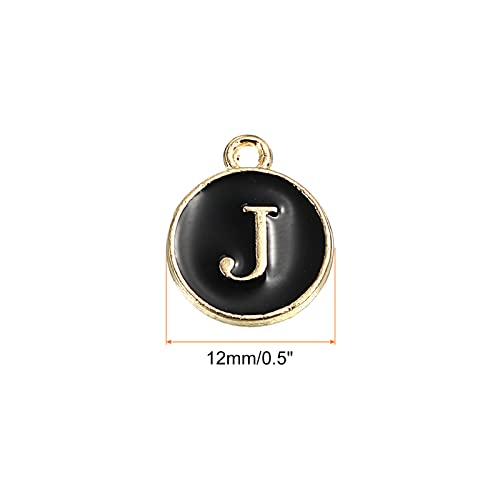 MECCANIXITY Alphabet Letter Charm Double Sided Alphabet Pendant, for Earring Jewelry Making - style: J