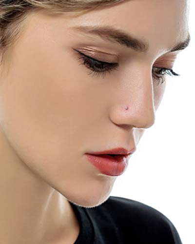 Tornito 100Pcs Bone Nose Studs Stainless Steel Multicolor Cubic Zirconia Nose Rings Stud Hoop Tragus Cartilage Nose Ring Labret Nose Piercing Pin Jewelry for Women Men 1.5mm 2mm 2.5mm 20G 22G - style: A:60Pcs 1.5mm CZ+40Pcs 8mm Nose hoop