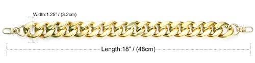 AUMEY Handbag Chain Straps Acrylic Purse Chain Strap Fashionable Replacement Purse Clutches Handles for Purse Handbags DIY Crafts, 18 inch of Each (MSL02-Gold) - color: Msl02-gold