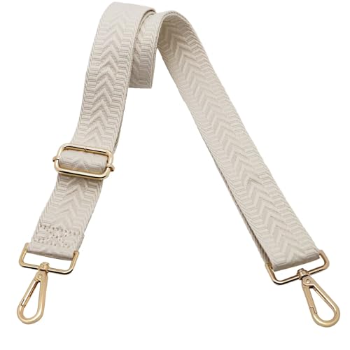 Kolti Purse Strap Replacement Crossbody Handbag Stripe Wide Adjustable - color: Gold Buckle-409