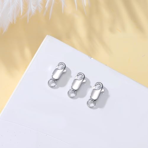 925 Sterling Silver Lobster Clasp for DIY Necklace Bracelet Jewelry Making, Double Spring Clasp with Closed Jump Rings, Necklace Extender Clasp Connector Bracelet Extension (Style 9) - style: Style 9