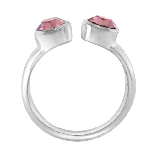Sterling Silver Birthstone Colors Crystal Toe Ring for Women Open Top Midi Ring Knuckle Ring Adjustable sizes 2 to 4 - style: Pink Topaz Pink