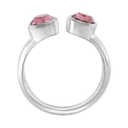Sterling Silver Birthstone Colors Crystal Toe Ring for Women Open Top Midi Ring Knuckle Ring Adjustable sizes 2 to 4 - style: Pink Topaz Pink