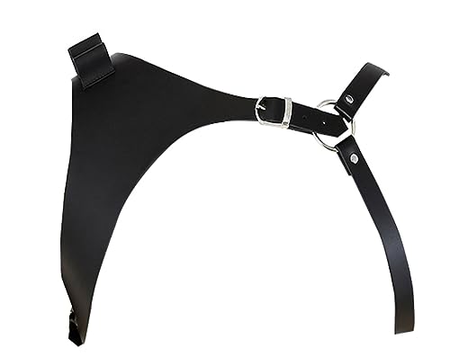 Mens Black Leather Armors Suspenders Shoulder Strap Body Chest Harness Chain Belt Adjustable Gay Punk Clubwear Costume - color: Black5