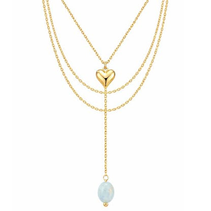 Mchic Gold Necklace for Women Dainty Long Lariat Necklace 18K Gold/Silver Plated Y-Shaped Pendant Necklaces Minimalist Layered Drop Necklaces Trendy Jewelry Gift - color: Gold2