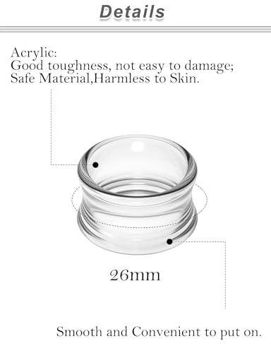 6G-30MM Hollow Acyrylic Gauges for Ear Saddle Plugs Gauges Tunnel Expanders Stretcher Double Flared Flesh Piercings Body Jewelry Set for Women Men - color: Clear:26mm = 1 1/32 inch.