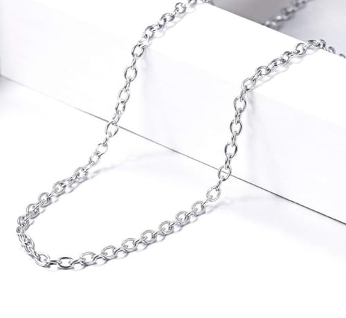 Adabele 304 Surgical Stainless Steel Flat Cable Chain Necklace 18 20 22 24 Inch Cute Small Non Tarnish Waterproof Women Jewelry - size: 22 Inch - 5pcs, style: 1.5mm width