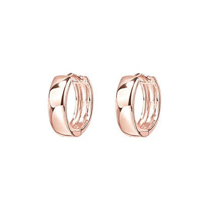 PAVOI 14K Gold Plated 925 Sterling Silver Post Huggie Earrings - Small Hoop Earrings for Women - style: Rose