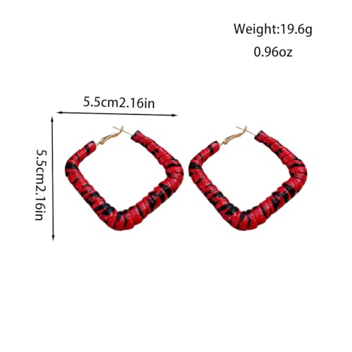 Gold Large Hoop Earrings Lightweight Chunky Gold Earrings Big Hoop Earrings for Women Silver Chunky Earring Gold Statement Earring Fashion Trendy Jewelry - style: C - Red