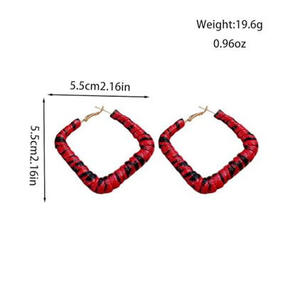 Gold Large Hoop Earrings Lightweight Chunky Gold Earrings Big Hoop Earrings for Women Silver Chunky Earring Gold Statement Earring Fashion Trendy Jewelry - style: C - Red