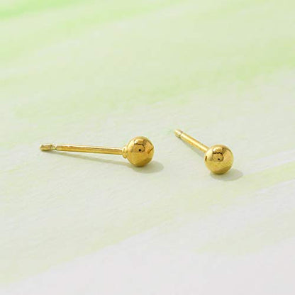 Boma Jewelry Sterling Silver 14KT Gold Plated Ball Stud Earrings 3MM