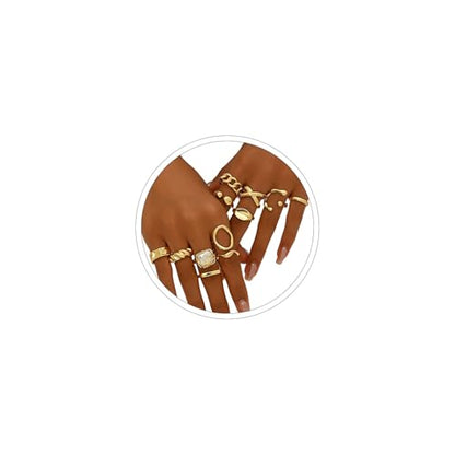 Chunky Rings for Women Stackable Vintage Adjustable Rings for Women Gold Statement Stone Ring Set Non Tarnish Vintage Jewelry - style: Gold 5