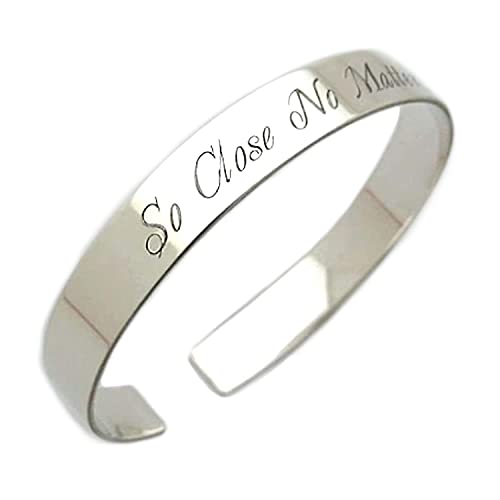 Silver Bracelet Both sides Engravable Cuff Unisex Custom Jewelry Engraved Gift Birthday Gift Custom Engraving Cuff Bracelet Motivational Mantra Quote Engraved Silver Bangle for him or her