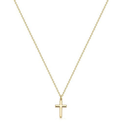 Fettero Cross Necklace for Women Faith Pendant 14K Plated Dainty Chain Necklaes Minimalist Simple Tiny God Lords Prayer Religious Jewelry - style: Blank Gold