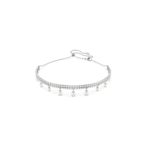 Swarovski Ariana Grande Collection, Clear Crystal & Pearls, Rhodium Finish, Necklaces, Earrings and Bracelets - color: Pearl Choker Necklace