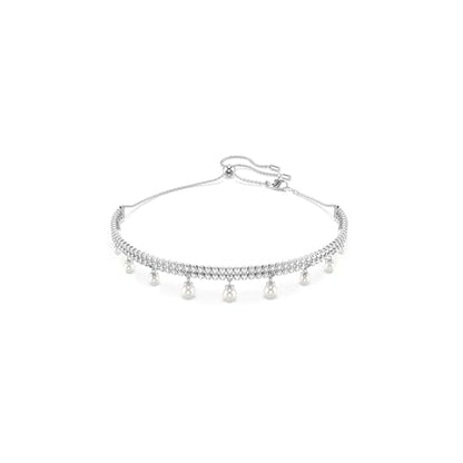 Swarovski Ariana Grande Collection, Clear Crystal & Pearls, Rhodium Finish, Necklaces, Earrings and Bracelets - color: Pearl Choker Necklace