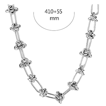 Jude Jewelers Stainless Steel Knotted Braid Chain Classical Plain Collar Choker Necklace - color: Silver