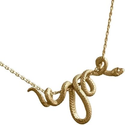 WETMT Chunky Snake Pendant Necklace for Women Gold Snake Statement Necklace Vine Snake Chain Necklace Chunky Adjustable Snake Necklace Fashion Simple Jewelry - color: Gold