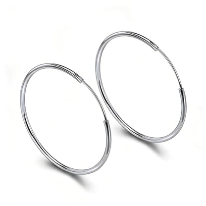 Lightweight Large Hoop Earrings Thin G23 Titanium Hypoallergenic 50 60 MM for Women Gift - size: 60mm