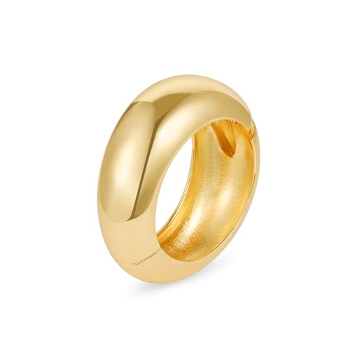 Bangle Bracelets for Women | 14K Gold Plated Trendy Wide Bracelets | Hinged Arm Cuff Bangles Chunky Bracelet for Women - color: Style G-Gold Plated Bangles
