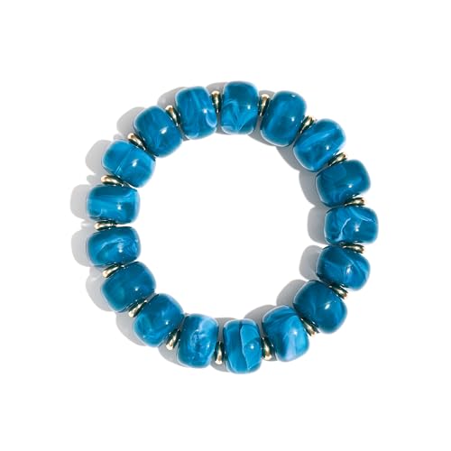 Colorful Beaded Bracelets Boho Jewelry for Women Multicolor Resin Chunky Bracelet Summer Vacation Outfits Beach Gifts - color: Green