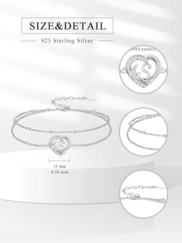 Dorunmo Initial Anklet 925 Sterling Silver Letter A-Z Layered Heart Anklet Beach Jewelry Birthday Gifts for Women - color: S