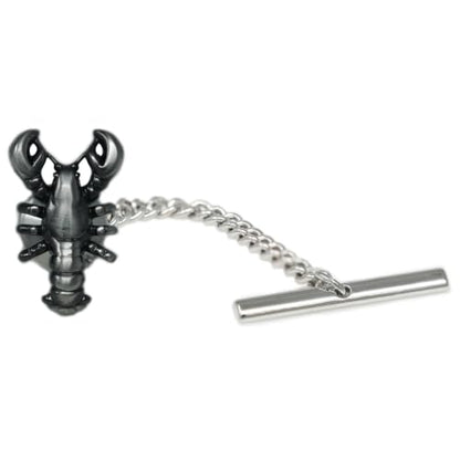 Men’s Tie Tack Tie Pin with Chain – Classic Lapel Pin Accessory for Dress Shirts, Suits & Formal Wear - style: Lobster