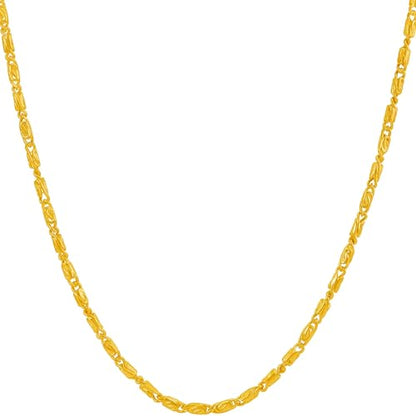 Gold Silver Necklace Chain With Adjustable Lobster Clasp, Diamond Cut Geometric Gold Beads Stationed on Dainty 2mm Cable Box Chain, 16 Inches Rolo Oval Figaro Link Singapore Chain. - color: Gold02