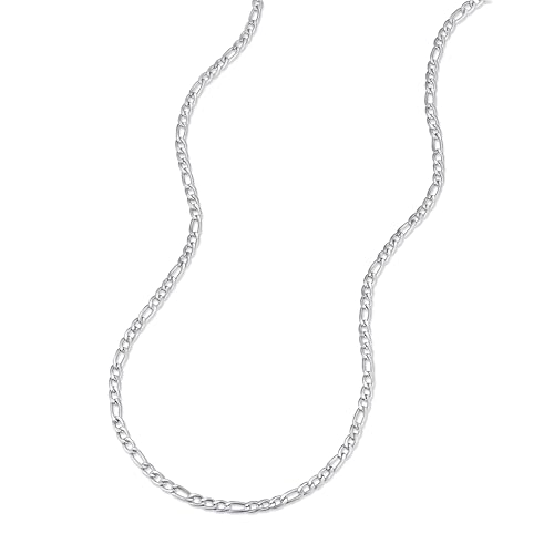 EVE'S ADDICTION Men's 6mm Stainless Steel Figaro Chain - Men's Necklaces - Birthday Gift for Him - Gift for Boyfriend - Gifts for Him