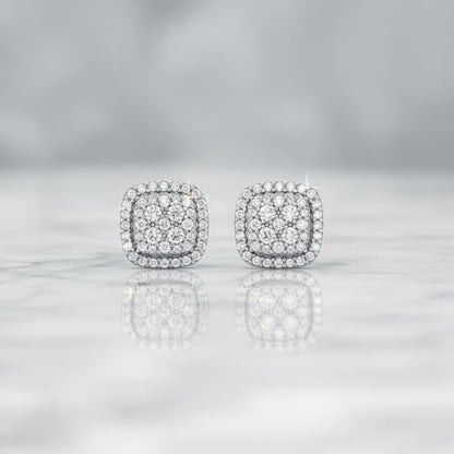 LeCalla 925 Sterling Silver Cubic Zirconia Stud Earrings for Women | Classic CZ Silver Earrings Jewelry | Birthday Anniversary Valentine’s Day Gift for Her, Wife, Mom - color: Cushion Shaped Cubic Zirconia