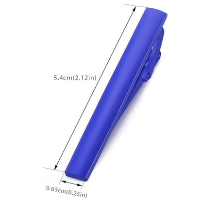 HONEY BEAR 5cm/5.4cm/6cm Mens Tie Clip Bar for Normal Size Steel Business Wedding Gift 1.97"/2.12"/2.36" - style: 5.4cm Blue